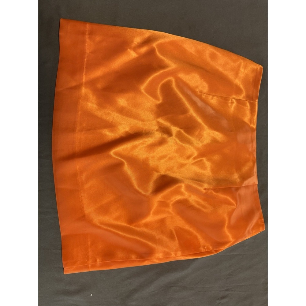 Grey lab Los Angeles Size Small Orange High Waist Mini Skirt Side Zipper - Picture 2 of 6